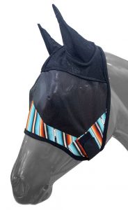 Showman Serape Southwest Print accent horse fly mask with ears
